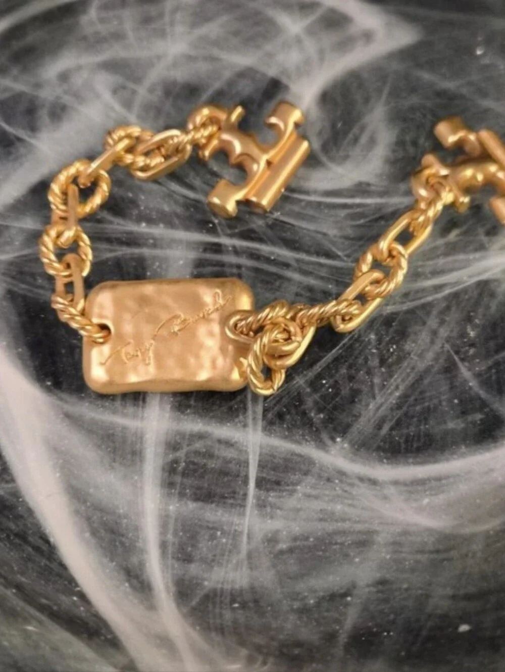 Tory Burch Gold Logo Chain Bracelet - Picture 2 of 5